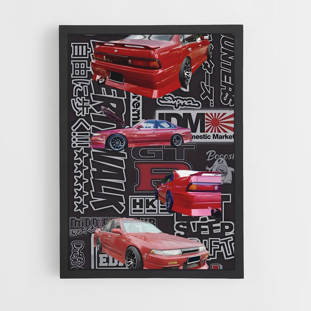 Poster Dualité Rouge – affiche Nissan (vue 2)